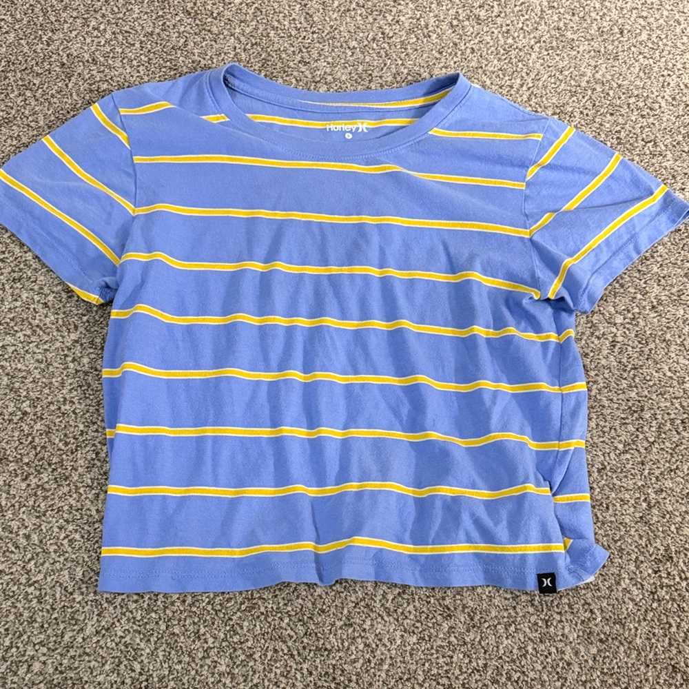 Blue and Yellow Striped Shirt